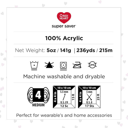 Red Heart Super Saver Pack of 3 - Blacklight - 7oz/198g - Acrylic - 4 Medium (Worsted) - 364 Yards - Knitting, Crocheting, Crafts & Amigurumi
