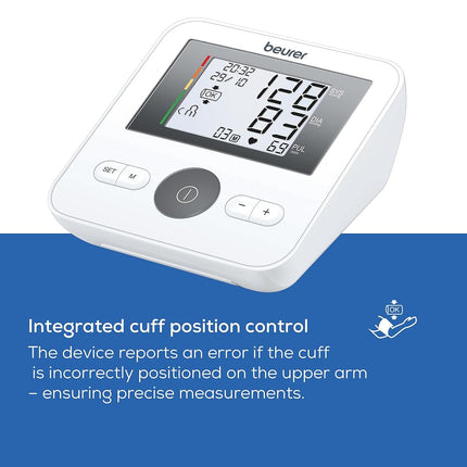 Beurer BM27 Automatic Blood Pressure Monitor, Clinically Validated, Blood Pressure Machine with Arrhythmia Detection & Colour-Coded Risk Indicator according to WHO standards, XL Upper-Arm Cuff
