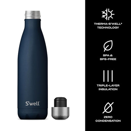 S'well Stainless Steel Water Bottle - 25 Fl Oz - Azurite - Triple-Layered Vacuum-Insulated Containers Keeps Drinks Cold for 48 Hours and Hot for 24 - BPA-Free - Perfect for The Go
