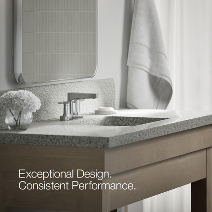 Grifo de baño KOHLER, grifo de lavabo, colección Taut, grifo de centro, níquel cepillado vibrante, K-97031-4-BN
