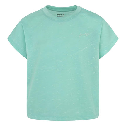 Camiseta básica de punto suave Hurley para niña, turquesa tropical, 5