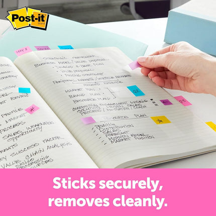 Post-it Message Flags, Sign and Date, 30/Dispenser, 4 Dispensers/Pack.47 in Wide, Assorted Colors (684-SD)