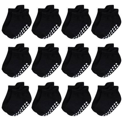 Chaussettes courtes antidérapantes Hudson Baby pour bébés, noires, 4-6 ans (tout-petit)