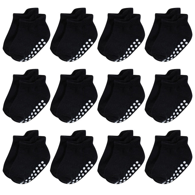 Hudson Baby Unisex Baby Non-Skid No-Show Socks, Bl