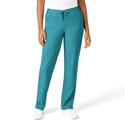WonderWink 5255TTEALXST W123 Women's Drawstring Pant, Teal Blue, Tall-XS Size