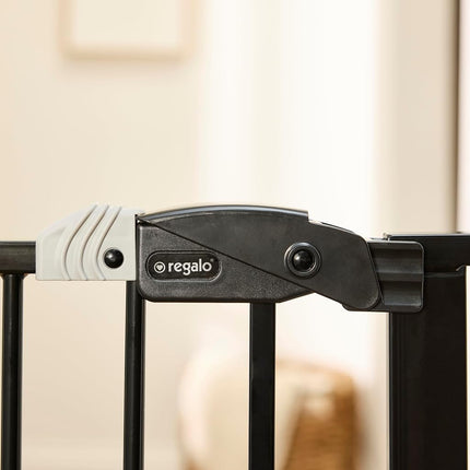 Regalo Deluxe Easy Step Extra Tall Gate, Black 13 Pounds