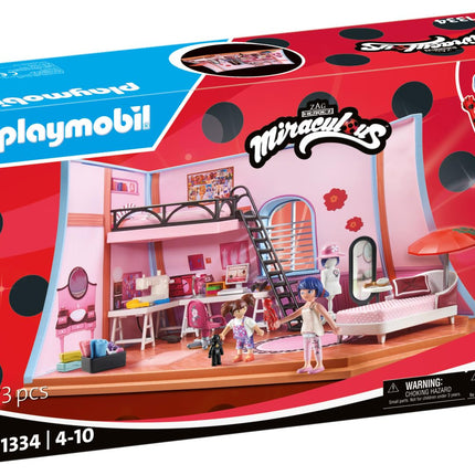 Playmobil 71334 Miraculous: Marinette's Loft, colourful play fun including Marinette and Manon, adventure with Ladybug, fun imaginative role play, detailed play sets suitable for children ages 4+