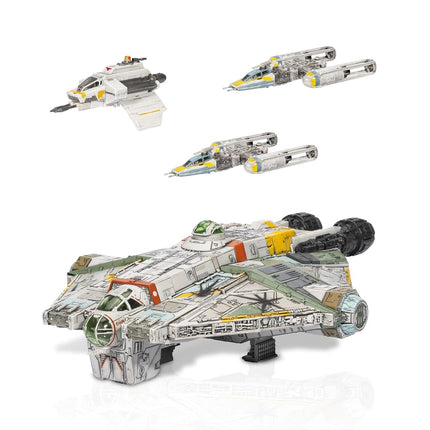 Star Wars Micro Galaxy Squadron Ghost (Secret Mission) - 15-Inch Vehicle with Three Additional Vehicles plus Ten Micro Figures Accessories - Amazon Exclusive