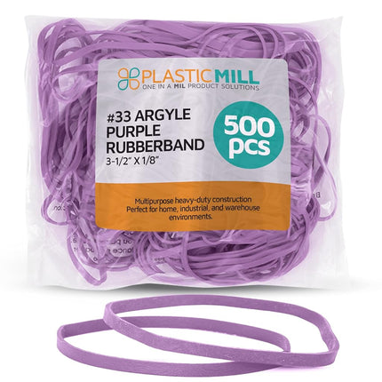PlasticMill Rubber Bands - #33 Size - Argyle Purpl