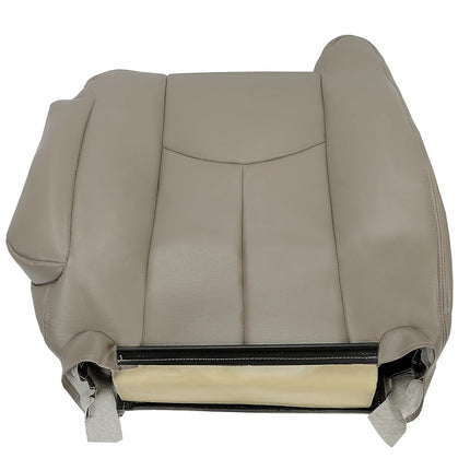 ECOTRIC Driver Seat Top Cover Synthetic Leather Compatible with 2003-2007 GMC Sierra & Chevrolet Silverado 1500/2500/3500 2006-2007 Chevrolet Avalanche - Medium Neutral Tan 522- Driver