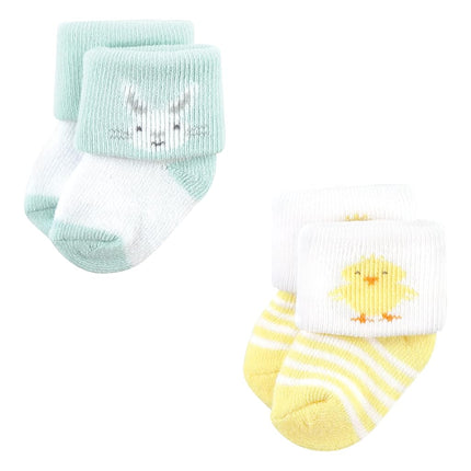 Hudson Baby Baby Girls' Holiday Newborn Terry Socks, Valentine Easter, 6-12 Months