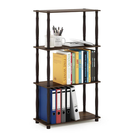 Furinno TURN-N-TUBE Storage Shelves, 4-Tier Book S