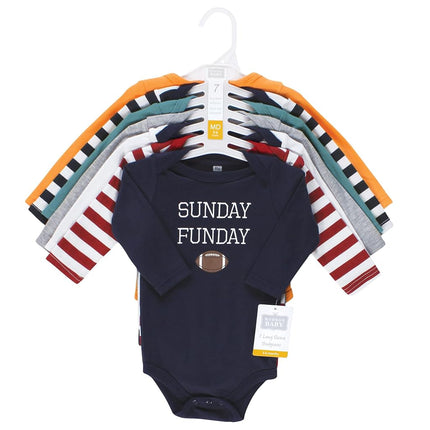 Lot de bodies à manches longues en coton unisexe Hudson Baby, rayures sportives, 12-18 mois