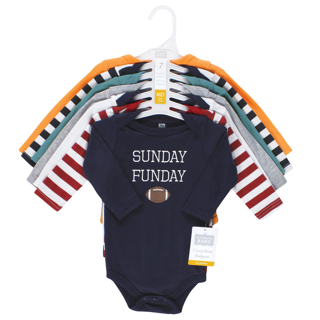 Hudson Baby mamelucos de algodón de manga larga unisex para bebé, rayas deportivas, recién nacido
