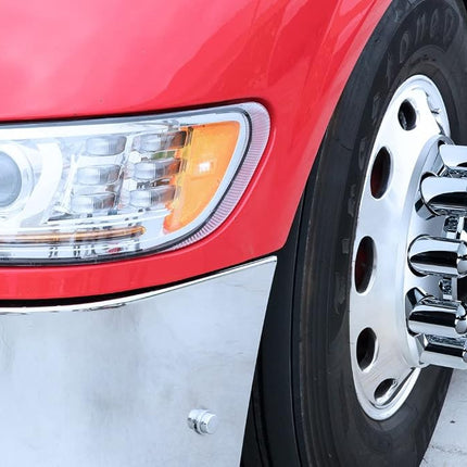 United Pacific 10563CB 33mm X 3-3/4" Chrome Plastic Dome Nut Covers - Thread-On (60 Pack)