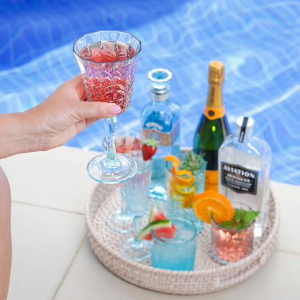 Myrtle Beach Wine Glass Shatterproof Tritan Drinking Glasses, 10oz, Set of 4 - Unique Plastic Glasses - Unbreakable Glassware for Indoor and Outdoor Use - Reusable Drinkware.