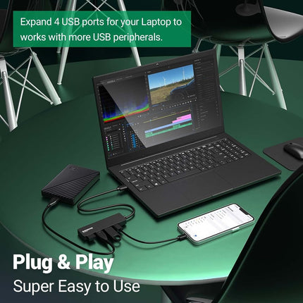 USB Hub 4 in 1 USB 3.0 Hub Ultra Slim USB Adapter USB Splitter USB 3.0 Hub with 4 USB 3.0 Port USB Splitter, i, Windows s Surface,