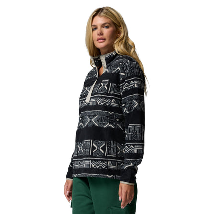 Columbia Women's Benton Springs Printed 1/2 Snap, Fleece Pull Over, Black Deschutes Days, X-Small