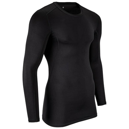CHAMPRO Men's Cold Weather Compression Long Sleeve Crew Neck Shirt, Black, Medium