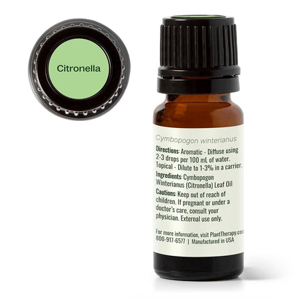 Plant Therapy Citronella Essential Oil 10 mL (1/3 oz) 100% Pure, Undiluted