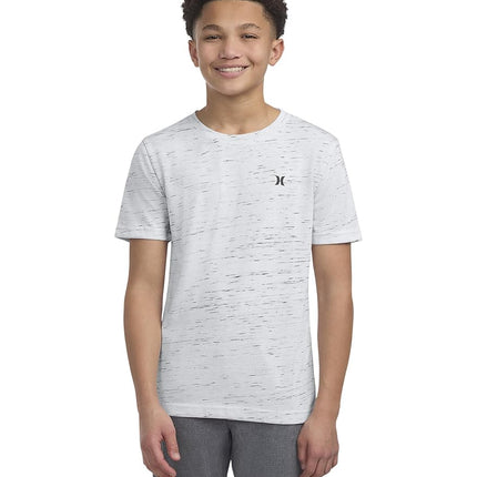 T-shirt Hurley pour garçon, doux et basique, Cloud Slub, noir/blanc, petite taille