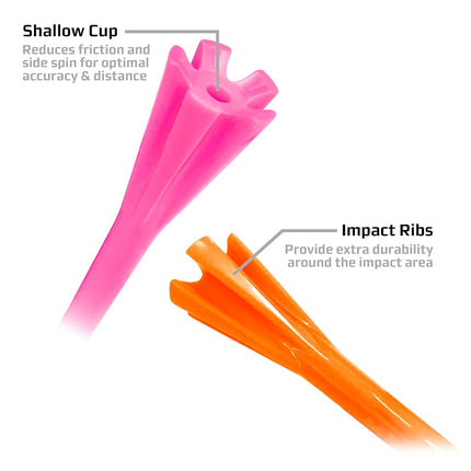 Callaway Performance 2.75’’ Plastic Golf Tees, Neon Mix, 30 Pack