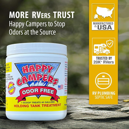 HAPPY CAMPERS Tratamiento orgánico para tanques de retención de casas rodantes - 18 tratamientos