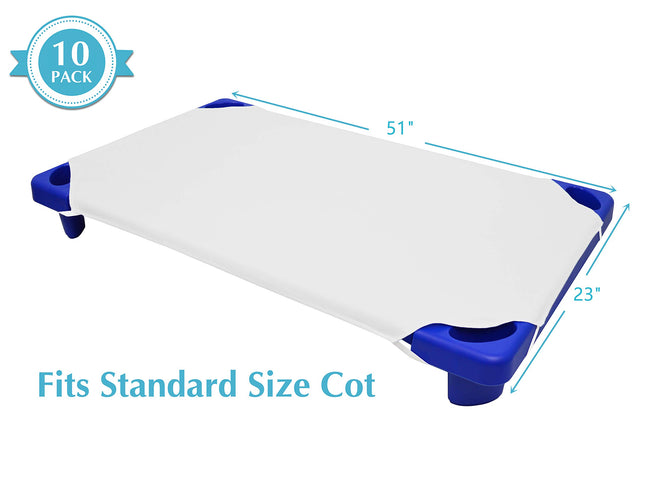 American Baby Company Parure de draps de lit de jour standard 10 pièces 100 % coton percale, blanc, 23" x 51"