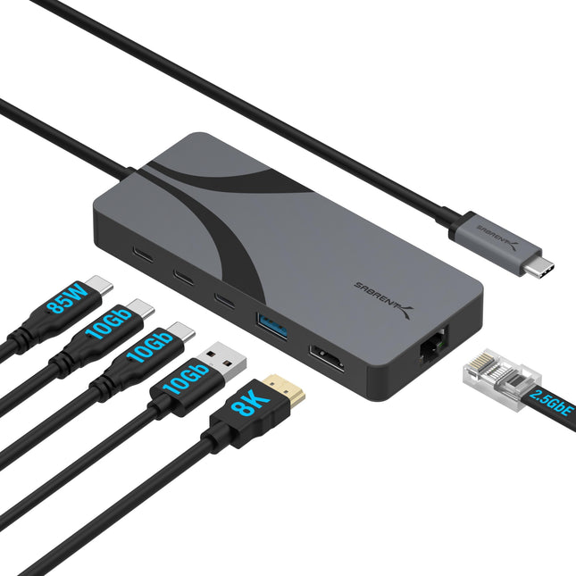 SABRENT USB C Dock (6-in-1) Lightning Fast Etherne