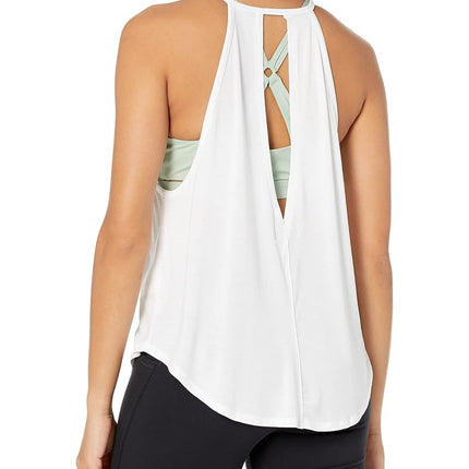 prAna Women's Foundation Slit Back Tank, White, L