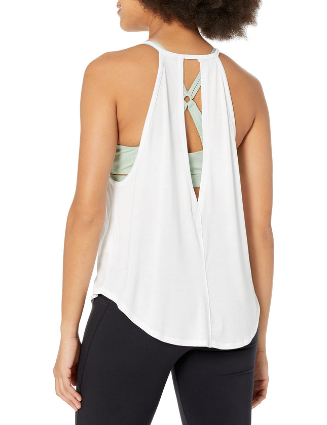 prAna Women's Foundation Slit Back Tank, White, L