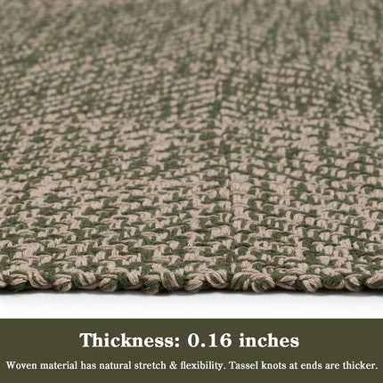 Collive Moss Green Bathroom Runner Rug, 2' x 5' Boho Kitchen Mats