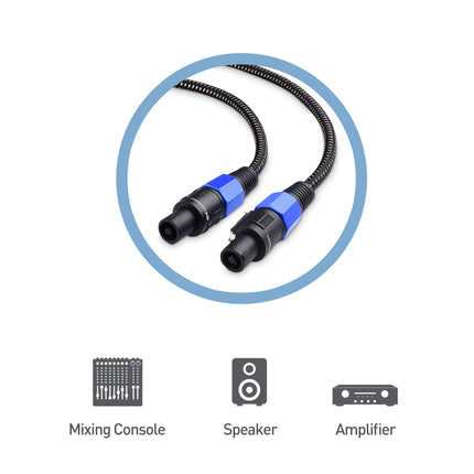 Cable Matters (Lot de 2), Câble de haut-parleur tressé Premium 12AWG 1,8 m compatible avec port Speakon NL4FC
