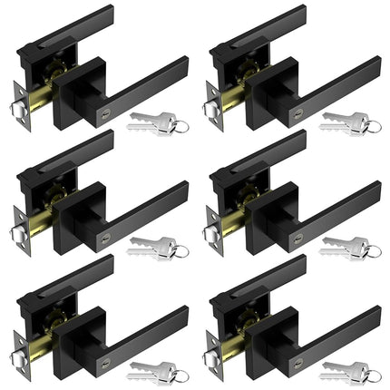 YYTDZSW Matte Black Door Handles 6-Pack, Entry Doo