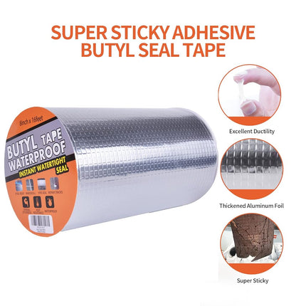 TAPEBEAR Butyl Tape Aluminum Waterproof Sealing Tape 8" x 16Feet