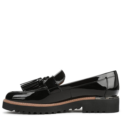 Franco Sarto Women's Carolynn Lug Sole Loafer, Black Patent, 8.5 Wide