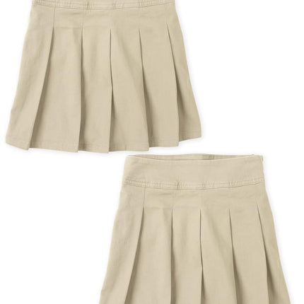 The Children's Place Girls' Pleated Skort 2-Pack, Sandy 2 Pack, 14 Slim