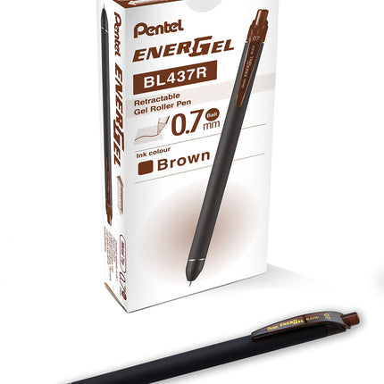 Pentel EnerGel Noir 0.7mm Brown - Pack of 12