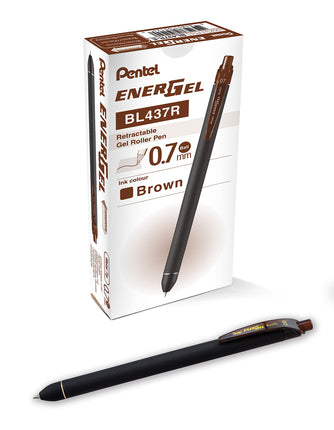 Pentel EnerGel Noir 0.7mm Brown - Pack of 12