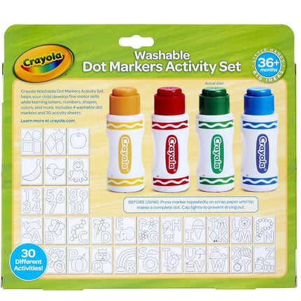 Crayola Washable Dot Markers Activity Set, Educational Gift for Kids, 3, 4, 5, 6