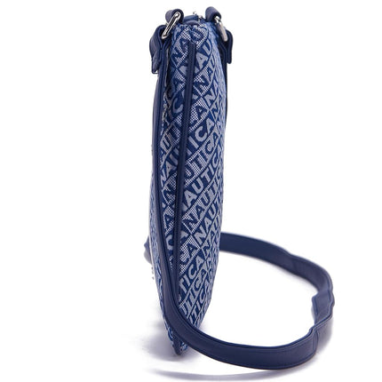 Nautica Womens Lakeside Signature Jaquard North South Crossbody Bag, Indigo, One Size
