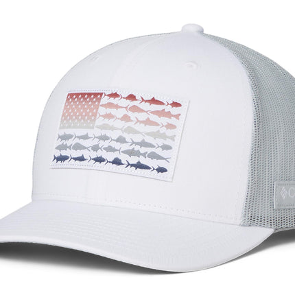 Columbia Unisex's PFG Mesh Snap Back Cap, White/Co