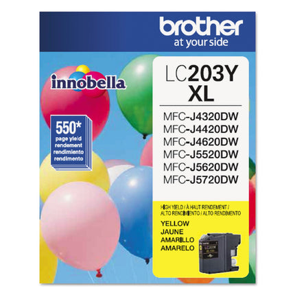 Brother Printer LC203Y High Yield Ink Cartridge, Y