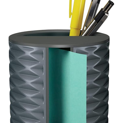 Post-it Note Dispenser, Vertical Design, Pop-Up Notes, Black with Grey Geometric Pattern, 1 Aqua Splash 3 in x 3 in Super Sticky Note Pad