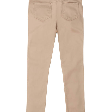 Nautica Girls' School Uniform Twill Skinny Pants, Comfortable Stretch Material, Wrinkle & Fade Resistant, Khaki Sateen, 10