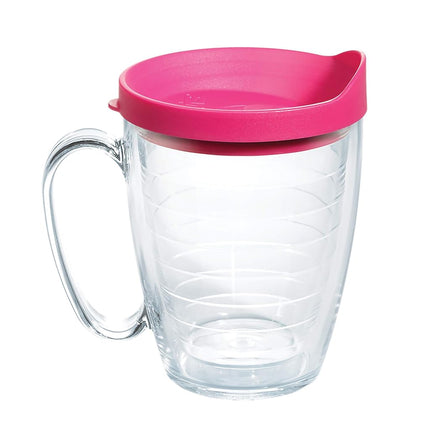 Tervis Gobelet de voyage isotherme double paroi avec couvercle, fabriqué aux États-Unis, garde les boissons froides et chaudes, 473 ml, couvercle fuchsia
