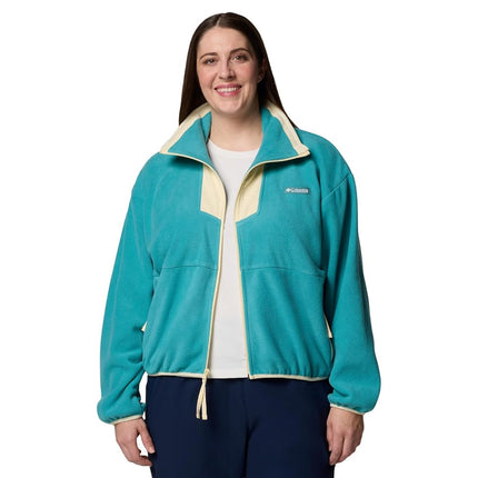 Columbia Women's Sequoia Grove Full Zip Fleece, Teal/Lemon Wash, Large