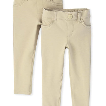 The Children's Place Jeggings en ponte pour bébé fille, lot de deux, couleur sable, taille 3T