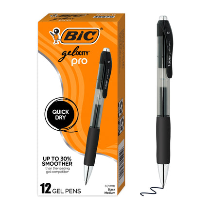BIC Gelocity Pro Retractable Gel Pen with 0.7 mm M