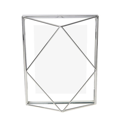 Umbra Prisma Picture Frame, Floating Metal Wall Mount, 5x7, Chrome